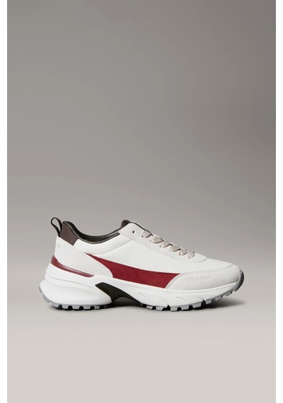 Calvin Klein Kadın Karışık Materyalli Kalın Tabanlı Sneaker - Beyaz Lily White/beluga