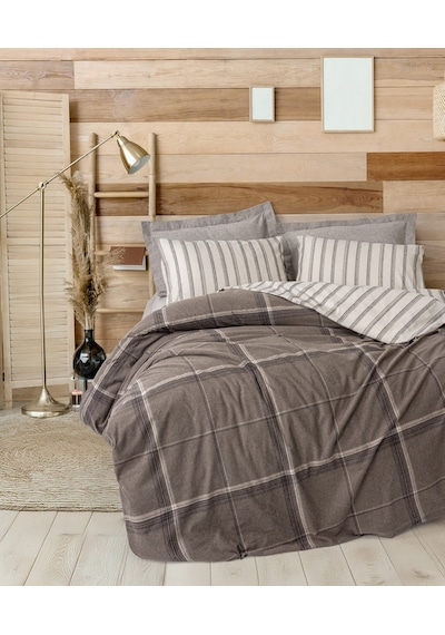 Cotton Box Warm Flanel Tek Kişilik Nevresim Takımı Caldo Kahve