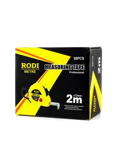Rodı Measuring Tape 2m X 13mm Şerit Metre Stoplu Otomatik Kilit- 36'li Paket Diger