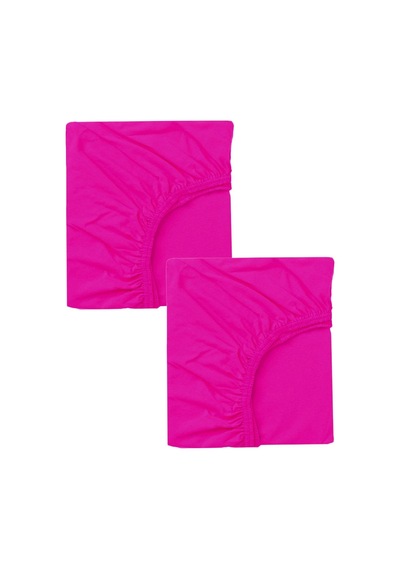 2 Adet 65 X 95 + 10 Cm Anne Yanı Lastikli Penye Kumaş Bebek Çarşafı-fuşya