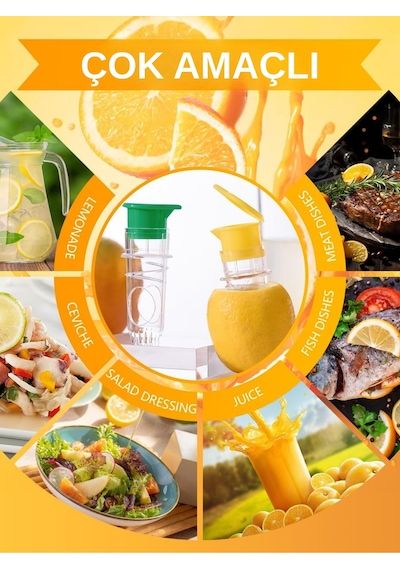 2'li Limon Sıkacağı Bpa İçermeyen Kapaklı Meyve Sıkacağı Kokteyller Ve İçecekler İçin Limon Sıkma Pl Diğer