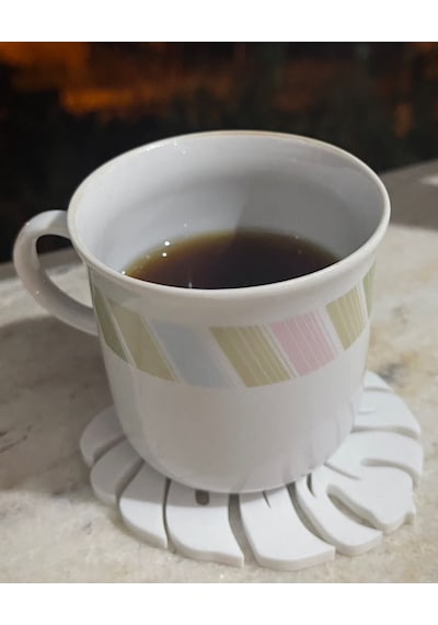 Yaprak Bardak Altlığı Beyaz