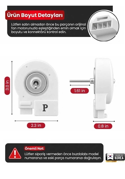 Samsung Buzdolabı Uyumlu Evaporatör Fan Motoru Swı Da31-00146e - Made İn Korea Da31-00146g, Drep5020lb Uyumlu