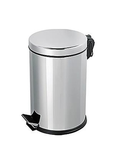 Omnisoft PLX3700-308 Krom Paslanmaz Pedallı Çöp Kovası 8 Lt Gri