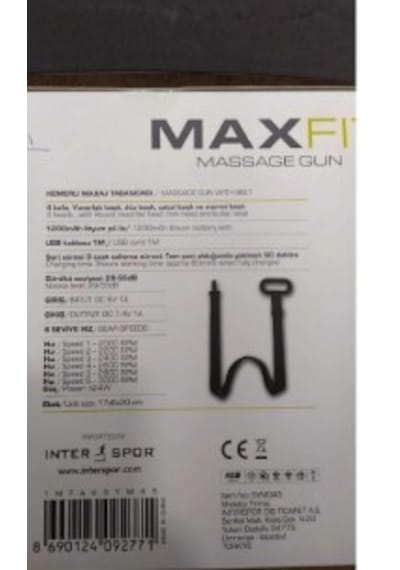Maxfıt Masaj Tabancası 4 Başlık 1 Masaj Kemeri Siyah