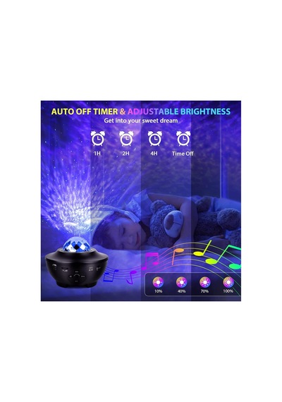 Galaksi Projeksiyonu, 10 Farklı Işık Yansıtma Modu, Bluetooth Hoparlörlü, Zamanlayıcılı Kapanma, Uzaktan Kumandalı, Ayarlanabilir Parlaklık, Çocuklar İçin Yıldızlı Gökyüzü Projektör Gece Lambası