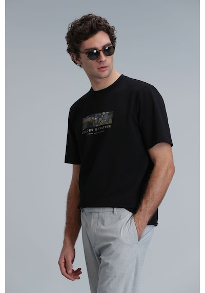 Lufian Erkek Bıanca Modern Grafik T-shirt 111020193 Siyah