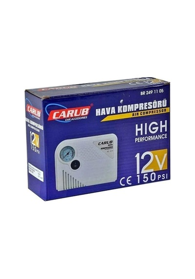 Carub Oto Araç Mini Kompresör Hava Kompresörü 12 V 150 Psı Yassı