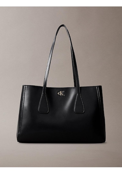 Calvin Klein Kadın Ck Medium Work Tote Çanta-12532 Siyah/altın