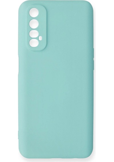 Realme 7 Kılıf Nano İçi Kadife Silikon - Turkuaz Düz Renkli
