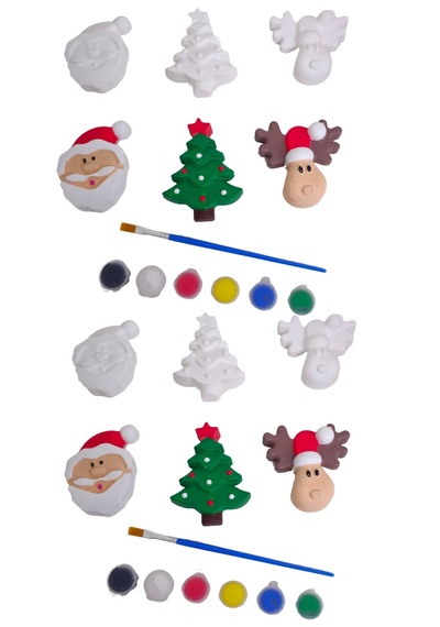 Eğitici Etkinlik Yılbaşı-noel-christmas 3'lü Set 2 Boyutlu 8 Cm 3 Adet Obje