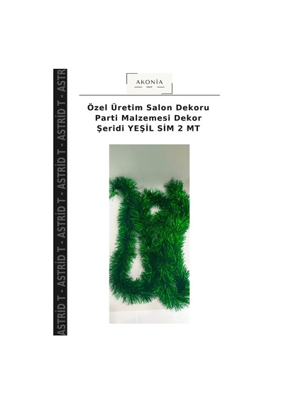 Özel Üretim Salon Dekoru Parti Malzemesi Dekor Şeridi Yeşil Sim 2 Mt