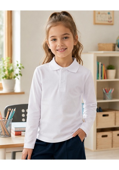 Ta&ce Kıds Tace Kıds Unisex Çocuk Polo Yaka Tişört Beyaz Uzun Kollu Okul Ve Günlük Kullanım Ta&ce Kıds Tace Kıds Unisex Çocuk Polo Yaka Tişört Beyaz Uzun Kollu Okul Ve Günlük Kullanım