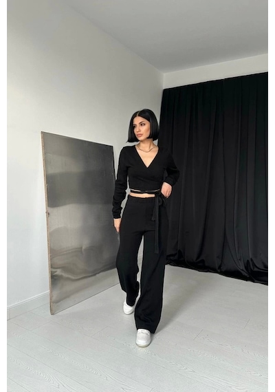 Defymoda Siyah Triko Takım Siyah