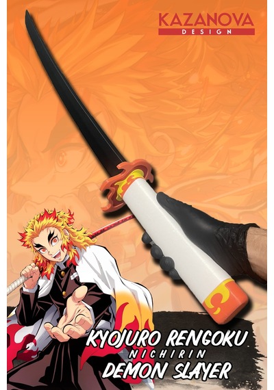 Kazanova Design Rengoku Demon Slayer Katlanabilir Katana 98 Cm Detaylı Versiyon