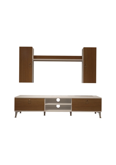 Decoraktiv Eko 7 Mdf Dvd Gold Tv Ünitesi Tv Sehpası Beyaz - Ceviz