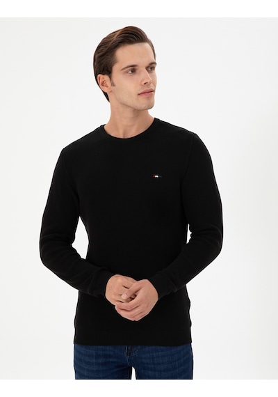 U.S. Polo Assn. Erkek Slim Fit Bisiklet Yaka Siyah Basic Kazak 50298282-VR046 U.S. Polo Assn. Erkek Slim Fit Bisiklet Yaka Siyah Basic Kazak 50298282-VR046