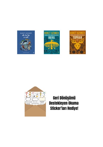 Oh To Be A Cat + Uyumsuz Defne Kaman'ın Maceraları - Hava + Uyumsuz Defne Kaman'ın Maceraları - Toprak + Okuma Sticker'ları