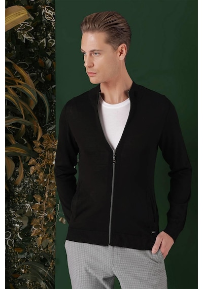 Efor Tr 860 Slim Fit Siyah Klasik Triko Siyah