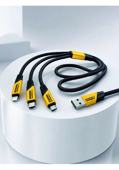 240w 3'ü 1 Arada Hızlı Şarj Kablosu Usb Typec Lightning Micro Usb