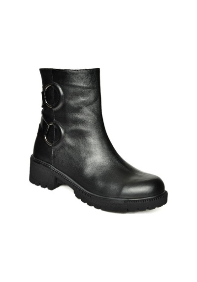 Fox Shoes T654047103 Siyah Hakiki Deri Kadın Bot Siyah