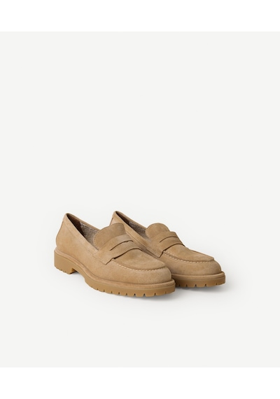 Yargıcı Kürklü Süet Loafer 26kkay4045x 209 Koyu Bej