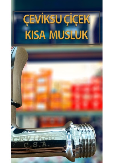 Çiçek Model Kısa Tip Pirinç Musluk 1/2'' Krom Kaplama Bahçe Balkon Su Musluğu