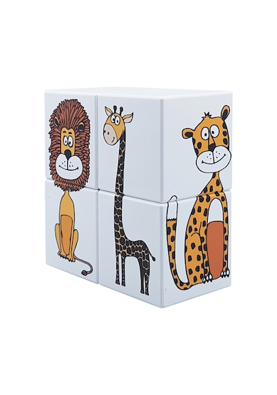 Küpss Manyetik Bloklar Puzzle Hayvanlar İki Parçalı -4 Küp
