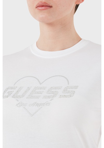 Guess Bayan T Shirt V5gı10 K9rm1 G011 Beyaz Beyaz