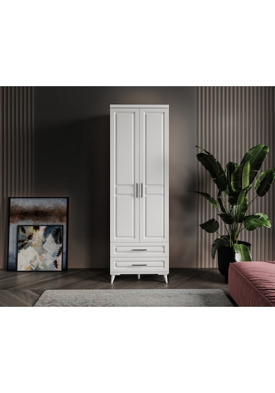 GuneyStore Gözde 2 Kapaklı Komple MDF Beyaz Gardırop