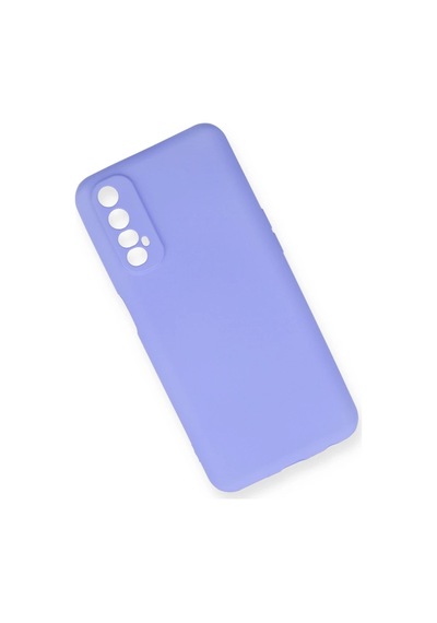 Realme 7 Kılıf First Silikon - Lila Düz Renkli