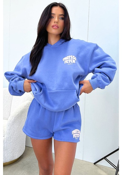 Thatsso Fetch Series 5 Sweatshirt - Bebe Mavisi Baskılı Oversize Kapüşonlu Mavi