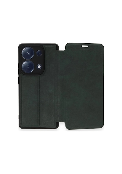 Newface - 374 - Xiaomi Redmi Note 13 Pro 4g Kılıf Flip Cover - - Csmo-tex - Koyu Yeşil
