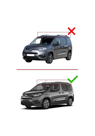 Toyota Proace City 2023 2024 Hook Model Anahtar Kilitli Ara Atkı Tavan Barı Gri