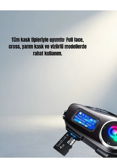 Gürültü Engelleyici Kask Kulaklığı 500 Metre Bluetooth