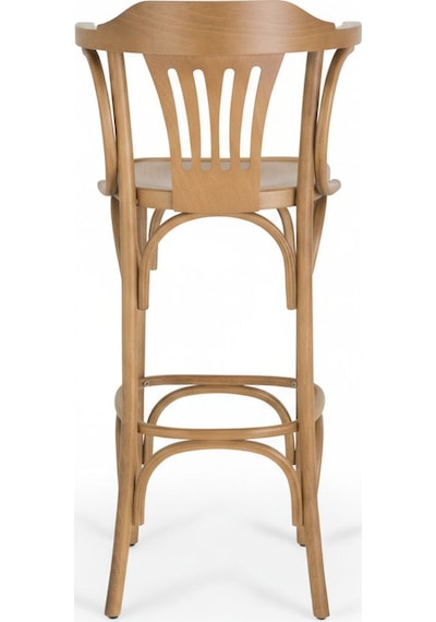 Thonet Kolçaklı Ahşap Bar Sandalyesi Natural