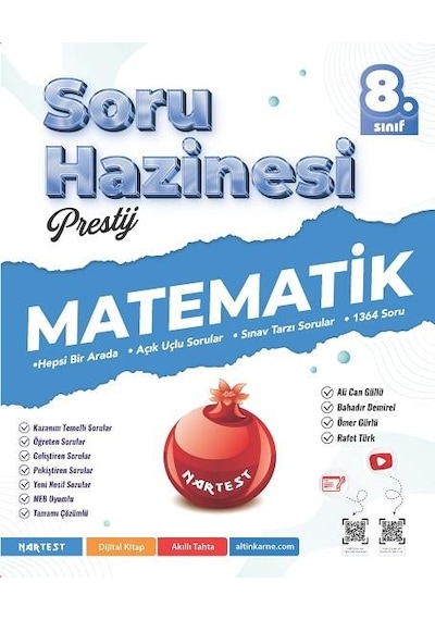 Nartest Yayınları 8.sınıf Soru Hazinesi Türkçe-matematik-fen Bilimleri-inkılap Tarihi Seti 4 Kitap