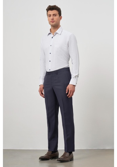 İmza Lacivert Düz Bez Ayağı Slim Fit Classic Pantolon 1003245152 Lacivert