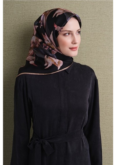Armine Saf İpek Twill Eşarp 9620d 36 Zeytin Kahve