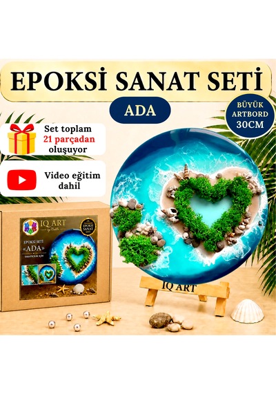 Epoksi Reçine Seti "ada" Deniz Temalı Premium Yaratıcılık Seti Ve Yaratıcılık Kiti Video Eğitimli Resin Art Seti, Epoksi Başlangıç Seti 00008