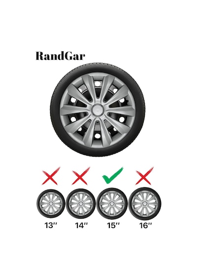 Chevrolet Rezzo 15 İnç Jant Kapağı 4 Adet Gri G118 Rand