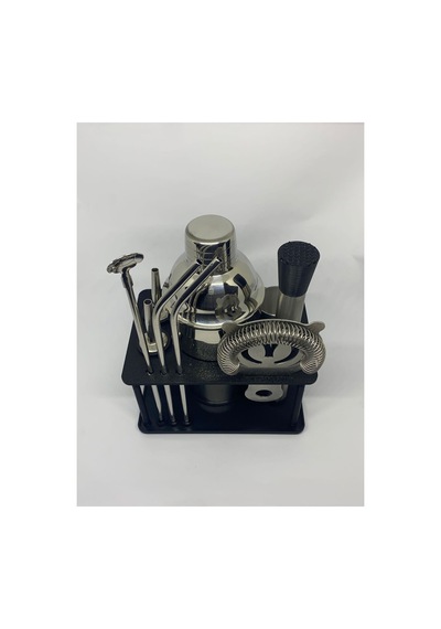 10 Parça Süper Avantajlı Paket Pipetli Kokteyl Seti 750 Ml Shaker Stand Hediyeli