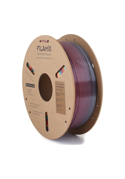Filamix Silk Rainbow Pla Filament 1.75mm 1kg - İpek Parlak Gökkuşağı Geçişli
