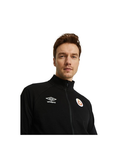 Gsstore Galatasaray Lisanslı Dik Yaka Fermuarlı Siyah Sweat Kişiye Özel Ahşap Kutululu Siyah