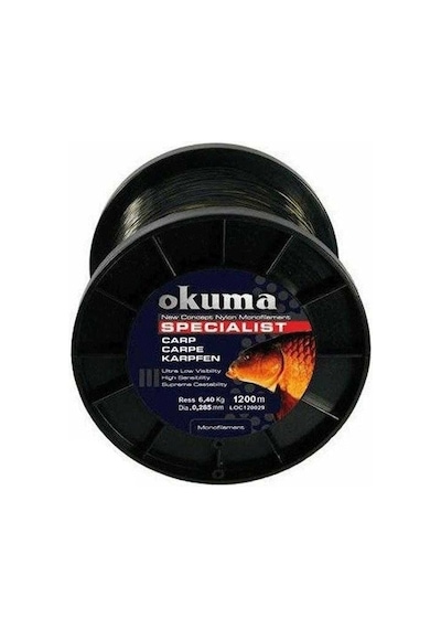 Okuma Carp 1200m 22,00 Lb 10,0kg 0,37mm Camou Misina