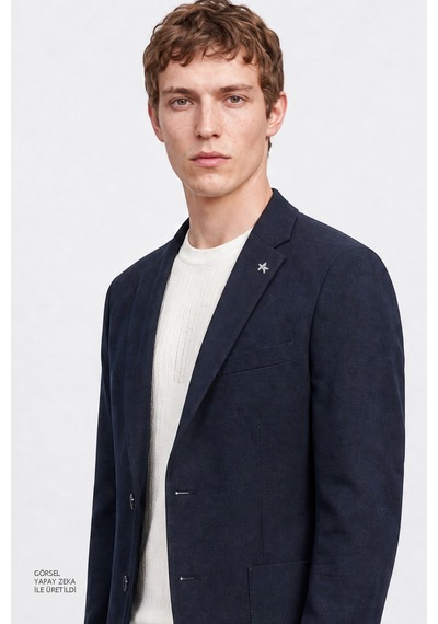 Altınyıldız Classıcs 360 Erkek Lacı Yünlü Slim Fit Dar Kesim Mono Yaka Torba Cepli Blazer Ceket