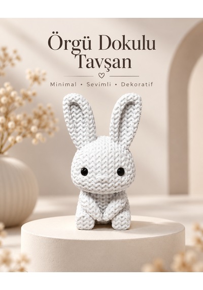 Örgü Dokulu Tavşan Biblo Dekoratif Figür