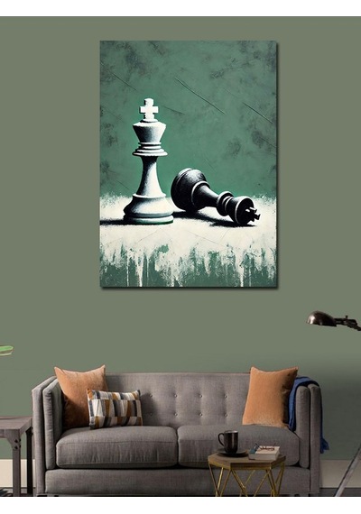 Kanvas Tablo Şah Ve Piyon Satrancı 50cmx70cm