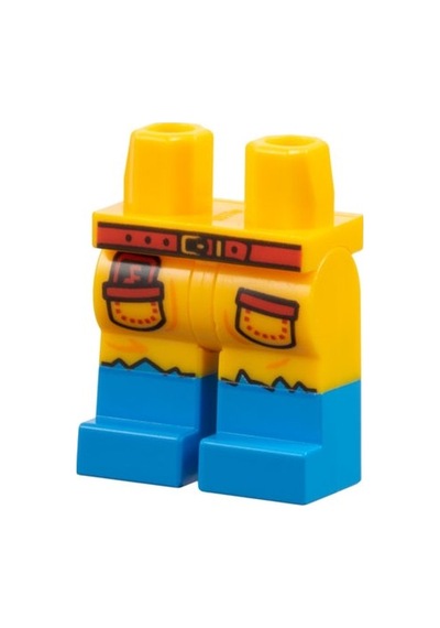 Minifigür Parçaları: Legs Decorated, Bacak, Ayak: 970c00pb1677