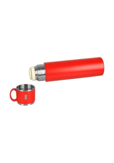 Kırmızı 316L Paslanmaz Çelik Bardaklı Termos 580 Ml